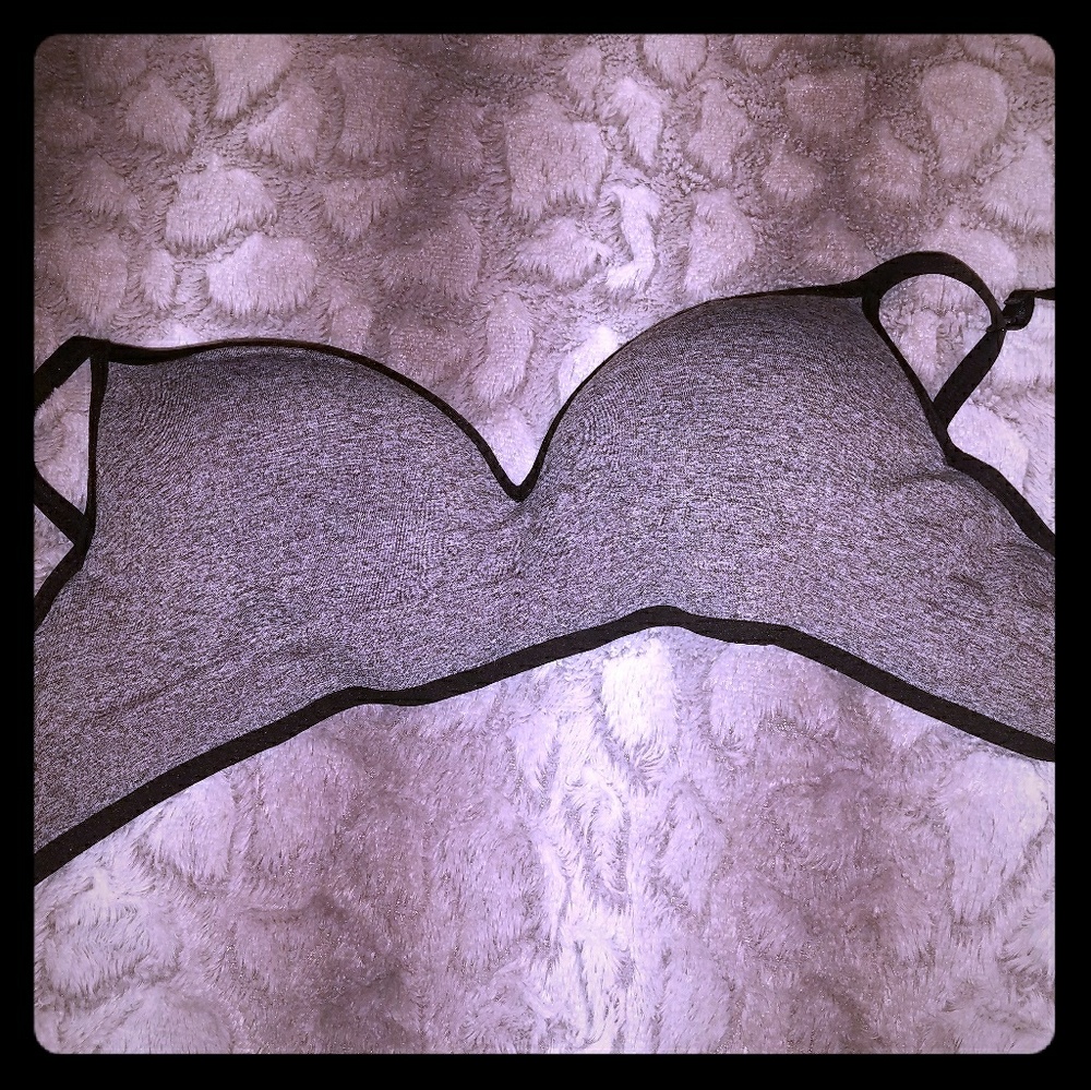 Gray padded sports bra
